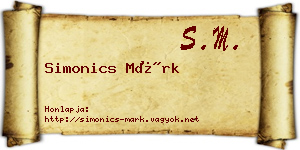 Simonics Márk névjegykártya
