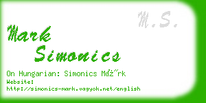 mark simonics business card